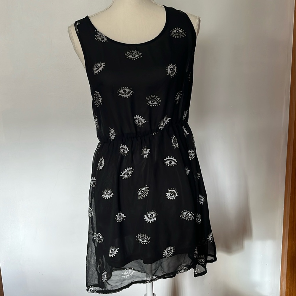H&M evil eye black sheer dress - size 10